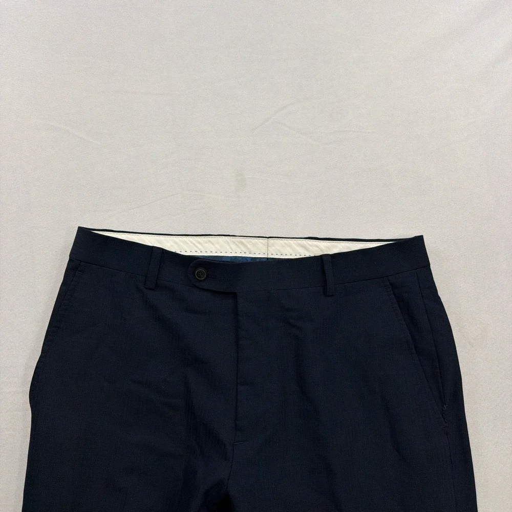 Joseph Abboud Suit Slim Fit Wool Blend 2-Button Navy Blue Mens 38R 32W